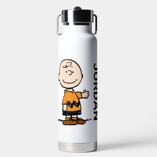 Erdnüsse | Charlie Brown | Name hinzufügen Trinkflasche (Vorderseite)