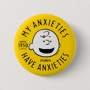 Erdnüsse Charlie Brown Nervous seit 1950 Button