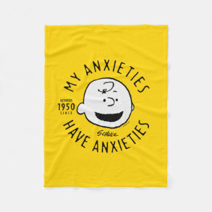 Erdnüsse Charlie Brown Nervous seit 1950 Fleecedecke