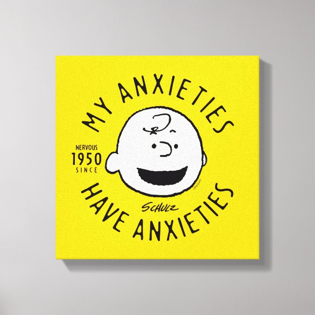 Erdnüsse | Charlie Brown Nervous seit 1950 Leinwanddruck (Vorderseite)