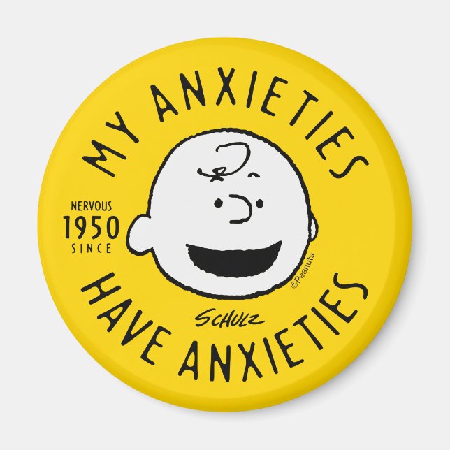 Erdnüsse | Charlie Brown Nervous seit 1950 Magnet (Vorne)