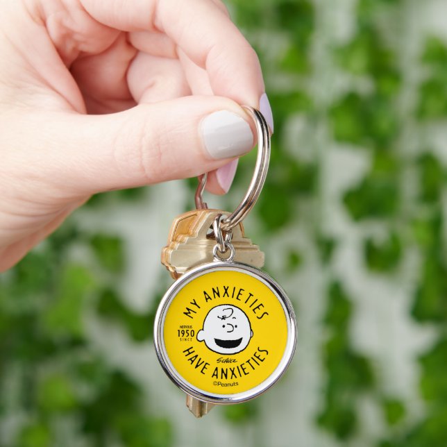 Erdnüsse | Charlie Brown Nervous seit 1950 Schlüsselanhänger (Hand)