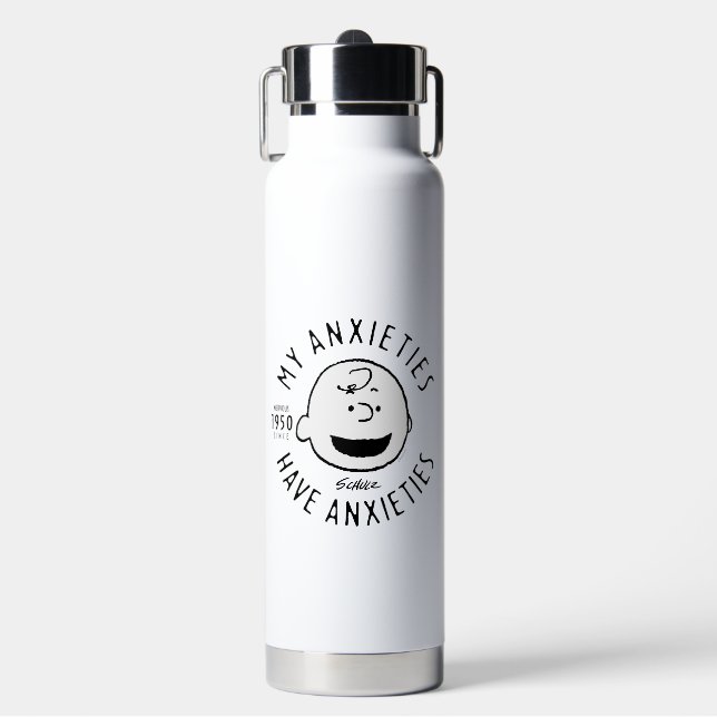 Erdnüsse | Charlie Brown Nervous seit 1950 Trinkflasche (Vorderseite)