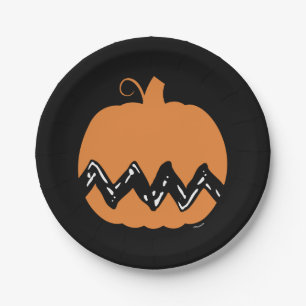 Erdnüsse   Charlie Brown Orange Pumpkin Pappteller