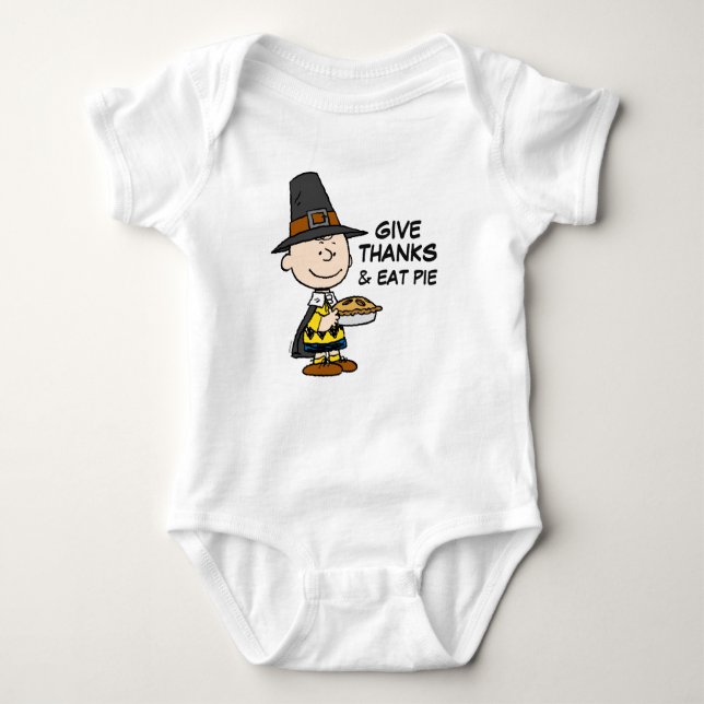 Erdnüsse | Charlie Brown Pilgrim Baby Strampler (Vorderseite)