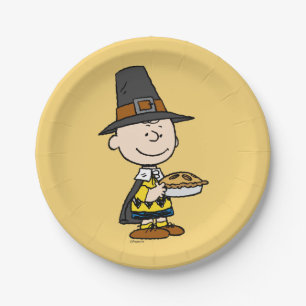 Erdnüsse   Charlie Brown Pilgrim Pappteller