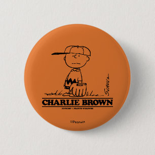 Erdnüsse   Charlie Brown Playing Ball Button
