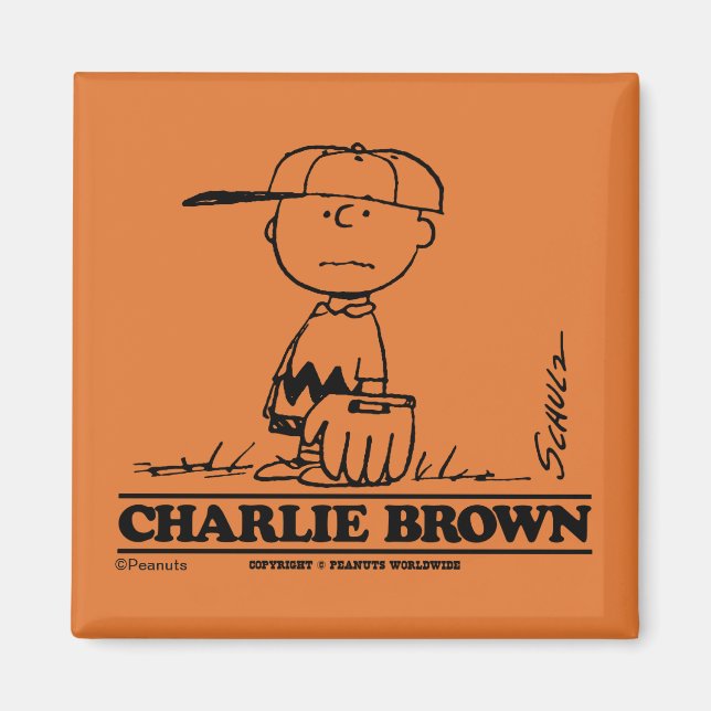 Erdnüsse | Charlie Brown Playing Ball Magnet (Vorne)
