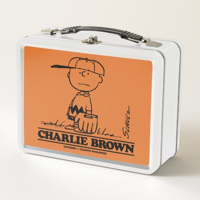 Erdnüsse | Charlie Brown Playing Ball Metall Brotdose (Vorderseite)