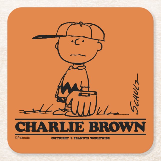 Erdnüsse | Charlie Brown Playing Ball Rechteckiger Pappuntersetzer (Vorderseite)