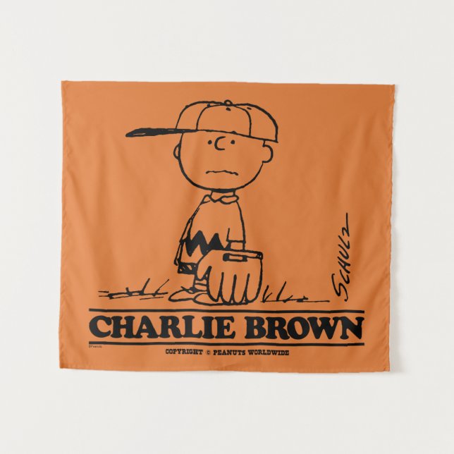 Erdnüsse | Charlie Brown Playing Ball Wandteppich (Vorderseite (Horizontal))