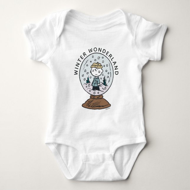 Erdnüsse | Charlie Brown Snow Globe Baby Strampler (Vorderseite)