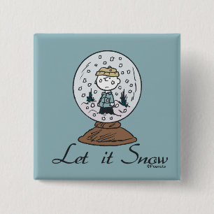 Erdnüsse Charlie Brown Snow Globe Button