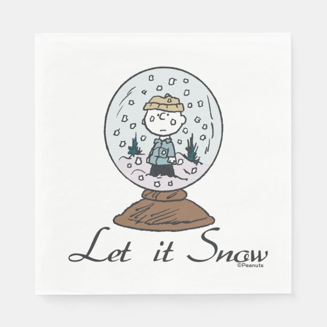 Erdnüsse | Charlie Brown Snow Globe Serviette (Vorderseite)
