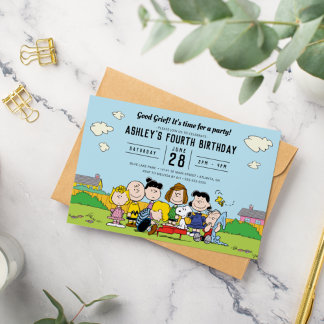 Erdnüsse | Charlie Brown und Gang Birthday Einladung
