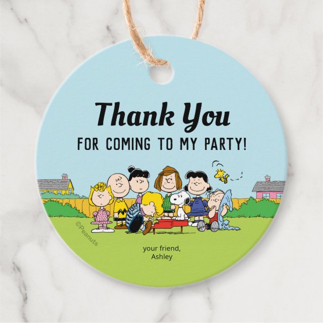 Erdnüsse | Charlie Brown und Gang Birthday Geschenkanhänger (Vorderseite)