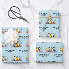Erdnüsse | Charlie Brown und Gang Birthday Geschenkpapier Set