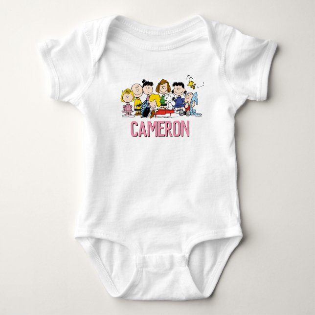 Erdnüsse | Charlie Brown und Gang Birthday Girl Baby Strampler (Vorderseite)