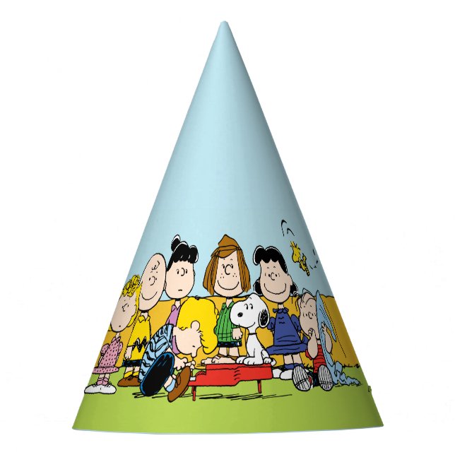Erdnüsse | Charlie Brown und Gang Birthday Partyhütchen (Vorderseite)