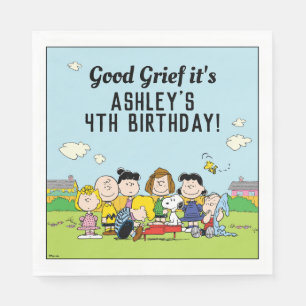 Erdnüsse   Charlie Brown und Gang Birthday Serviette