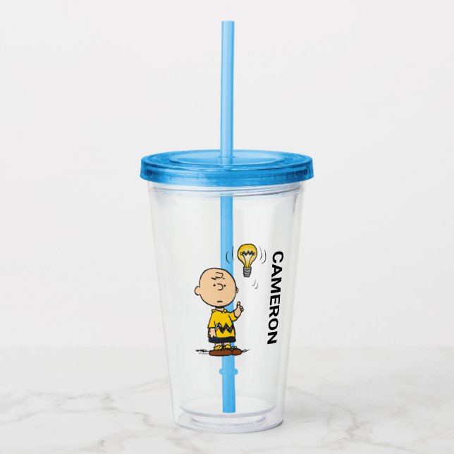 Erdnüsse | Charlie Browns Idee einer Glühbirne Acryltrinkbecher (Vorderseite)