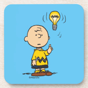 Erdnüsse   Charlie Browns Idee einer Glühbirne Getränkeuntersetzer