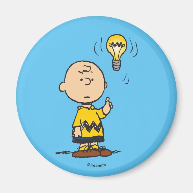 Erdnüsse | Charlie Browns Idee einer Glühbirne Magnet (Vorne)