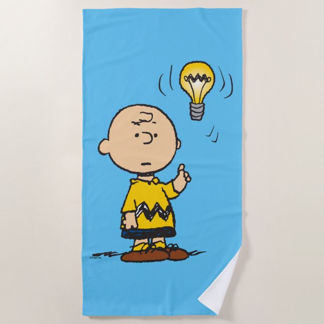 Erdnüsse | Charlie Browns Idee einer Glühbirne Strandtuch (Vorderseite)