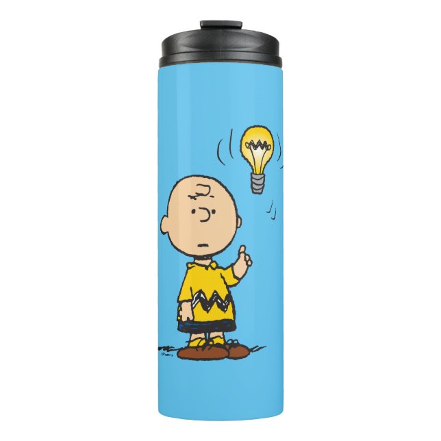 Erdnüsse | Charlie Browns Idee einer Glühbirne Thermosbecher (Vorderseite)