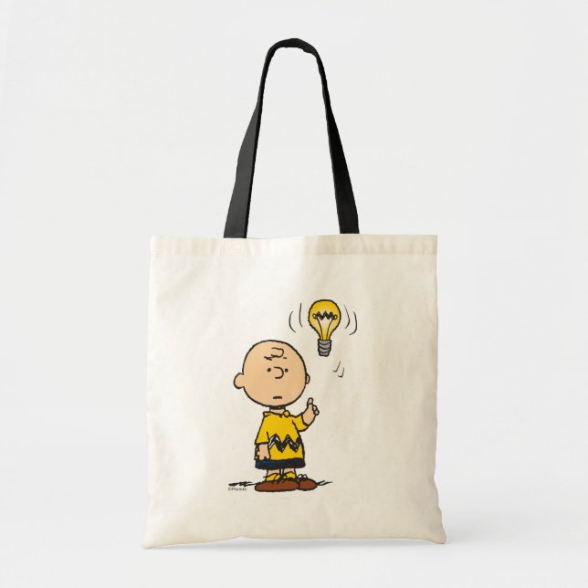 Erdnüsse | Charlie Browns Idee einer Glühbirne Tragetasche (Vorne)