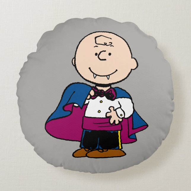 Erdnüsse | Count Charlie Brown Rundes Kissen (Vorderseite)