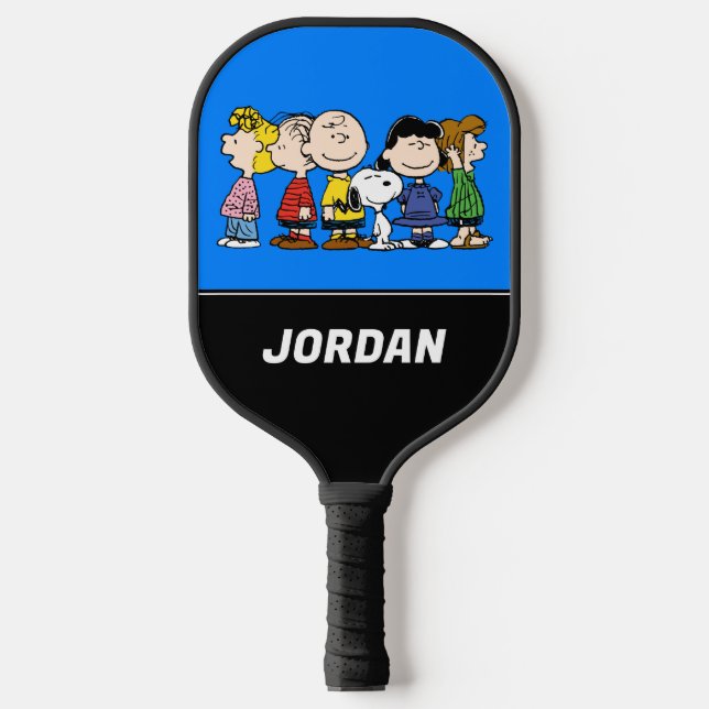 Erdnüsse | Die Erdnussbande | Name hinzufügen Pickleball Schläger (Vorderseite)