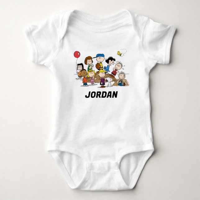 Erdnüsse | Die Gang | Name hinzufügen Baby Strampler (Vorderseite)