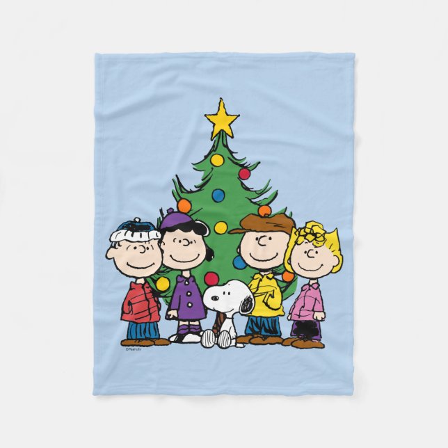 Erdnüsse | Die Gang um den Weihnachtsbaum Fleecedecke (Vorderseite)
