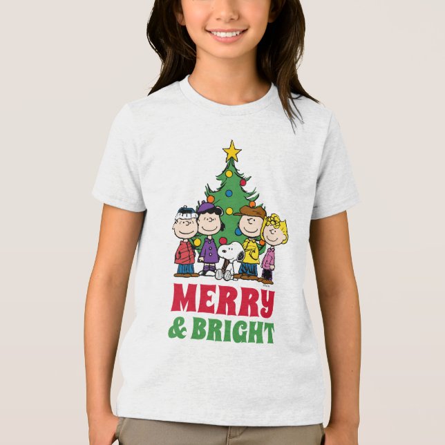 Erdnüsse | Die Gang um den Weihnachtsbaum Tri-Blend Shirt (Vorderseite)