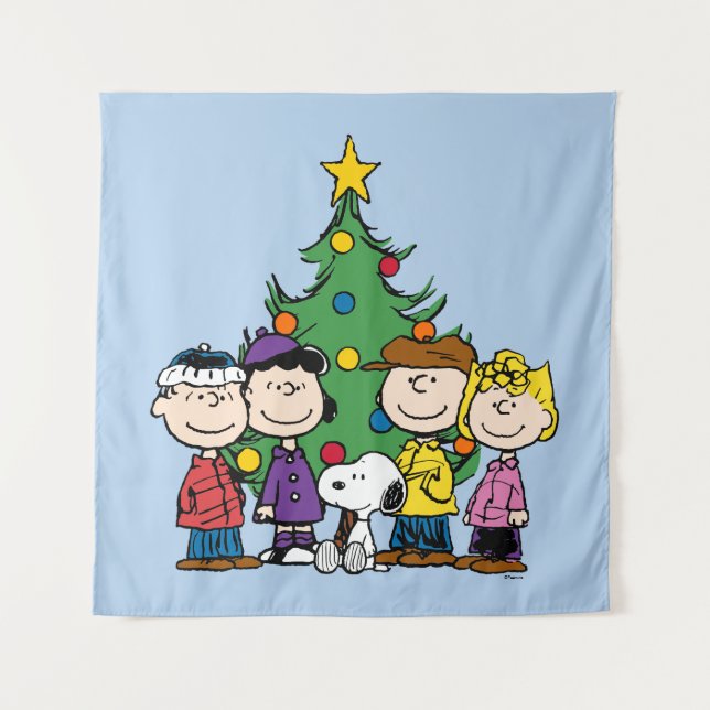 Erdnüsse | Die Gang um den Weihnachtsbaum Wandteppich (Vorderseite)