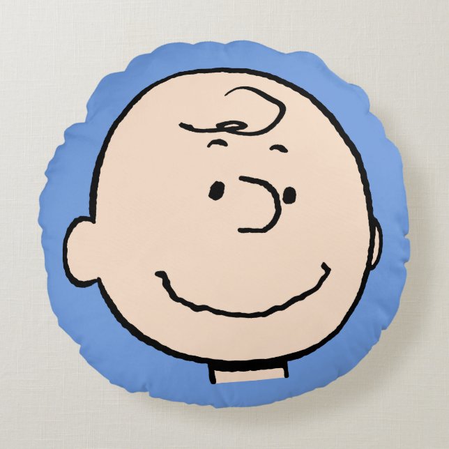 Erdnüsse | Ein Charlie Brown Smile Rundes Kissen (Vorderseite)