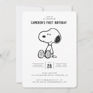 Erdnüsse   Einfache Snoopy Geburtstag Einladung