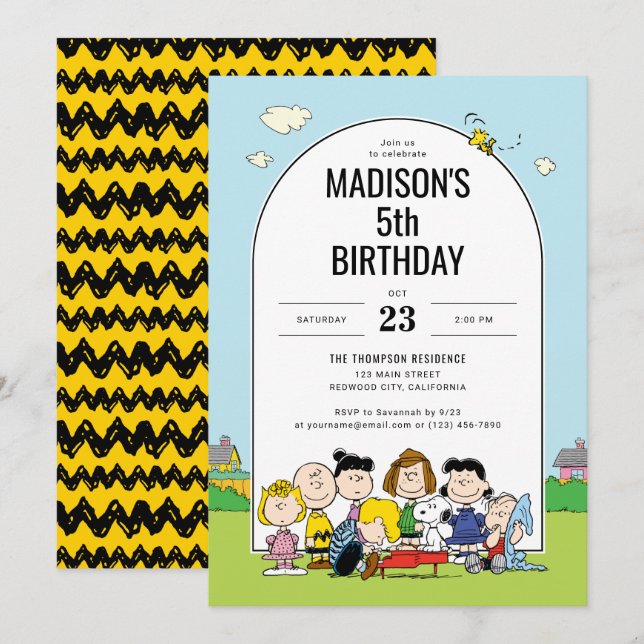 Erdnüsse | Franklin Birthday Einladung (Vorne/Hinten)