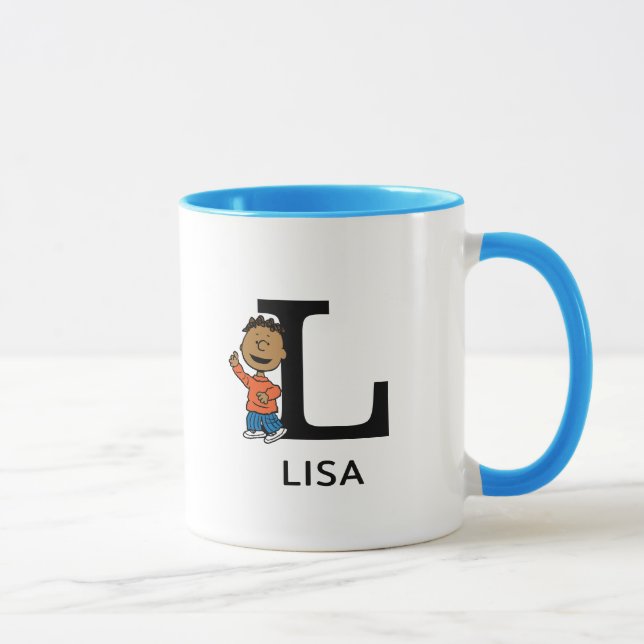 Erdnüsse | Franklin Name & Monogram L Tasse (Rechts)