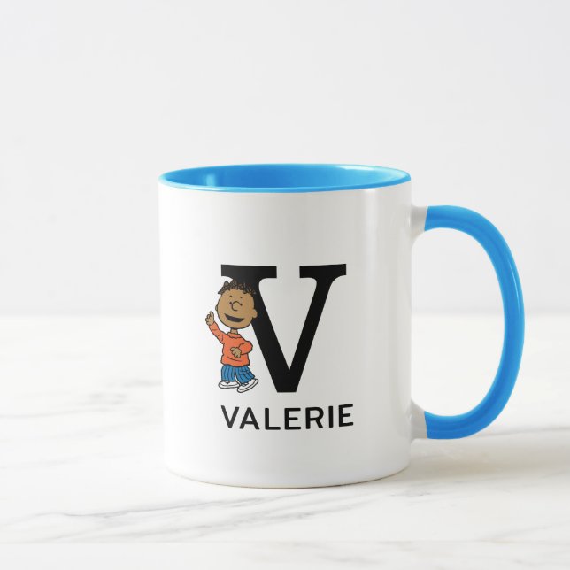 Erdnüsse | Franklin Name & Monogram V Tasse (Rechts)