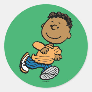 Erdnüsse   Franklin Running Runder Aufkleber