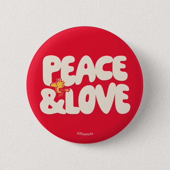 Erdnüsse | Frieden und Liebe Woodstock Button (Vorderseite)