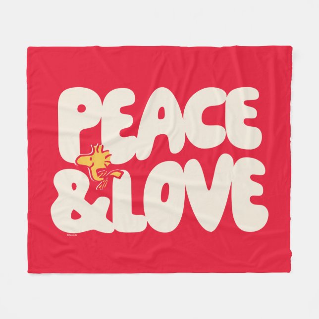Erdnüsse | Frieden und Liebe Woodstock Fleecedecke (Vorderseite (Horizontal))