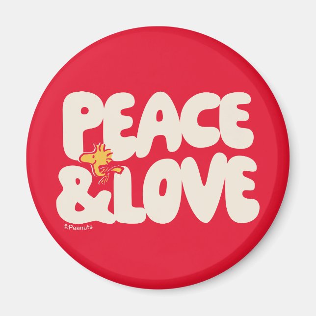 Erdnüsse | Frieden und Liebe Woodstock Magnet (Vorne)