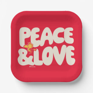 Erdnüsse   Frieden und Liebe Woodstock Pappteller