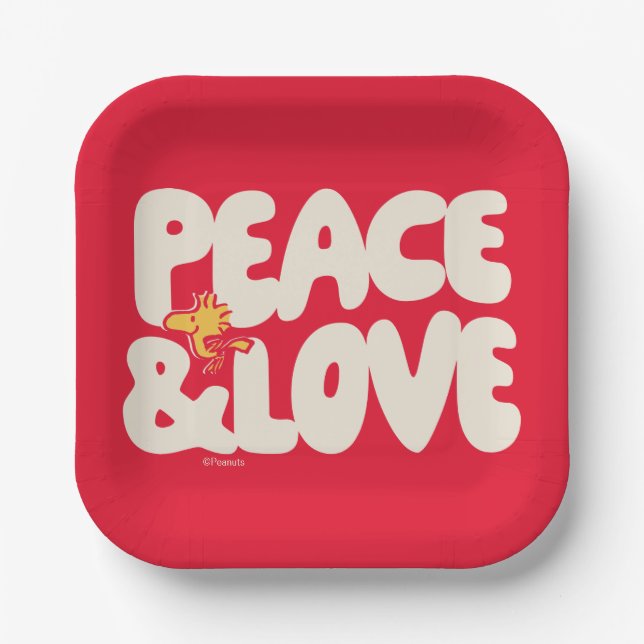 Erdnüsse | Frieden und Liebe Woodstock Pappteller (Vorderseite)