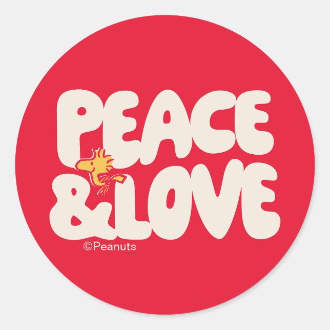 Erdnüsse | Frieden und Liebe Woodstock Runder Aufkleber (Vorderseite)