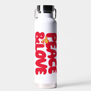 Erdnüsse Frieden und Liebe Woodstock Trinkflasche