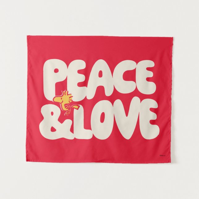 Erdnüsse | Frieden und Liebe Woodstock Wandteppich (Vorderseite (Horizontal))